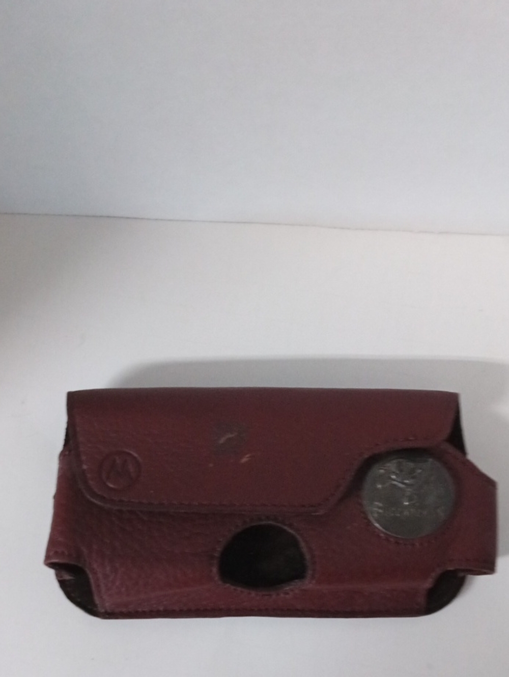 Vintage Motorola Tampa Bay Buccaneers Burgundy Leather Belt Holster Case